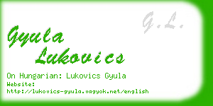 gyula lukovics business card